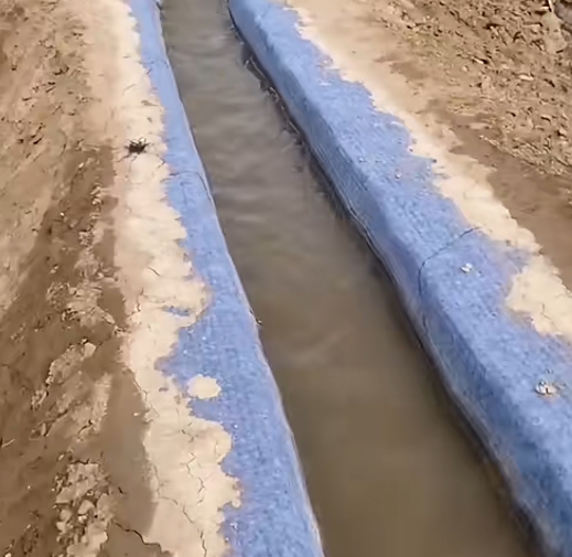 Cement blanket for canal slope protection